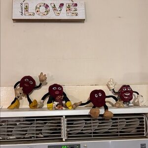 Burgundy Plush Grape Character Set by